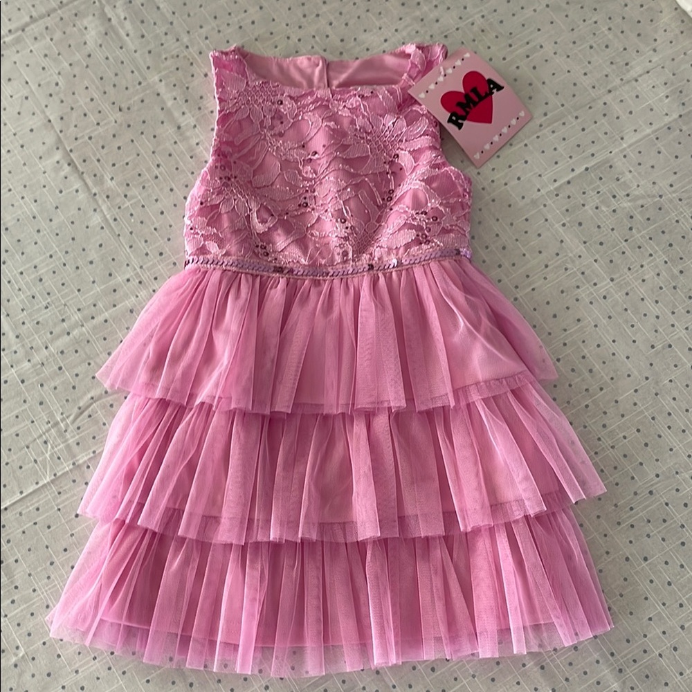Pink Layered Tulle Dress
